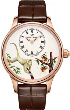 Buy this new Jaquet Droz Les Ateliers d'Art Petite Heure Minute Enamel Painting 39mm j005013208 MONKEY midsize watch for the discount price of £22,473.00. UK Retailer.